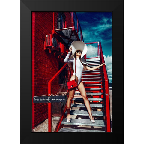 Rednwhite Black Modern Wood Framed Art Print by Bolgov, Ruslan