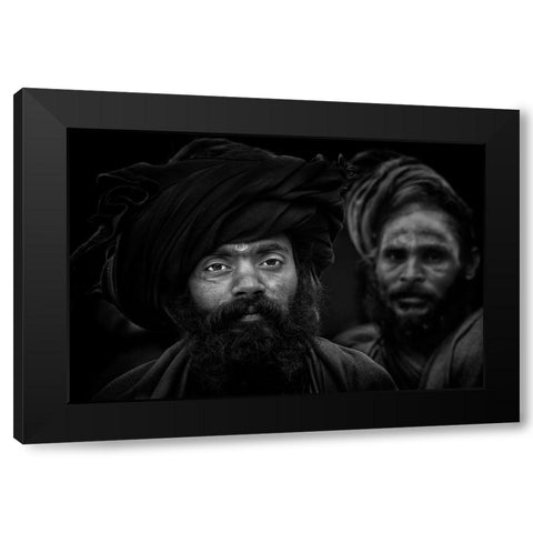 Holy Men. Kumbha Mela. Allahabad Black Modern Wood Framed Art Print with Double Matting by Cavalli, Giovanni