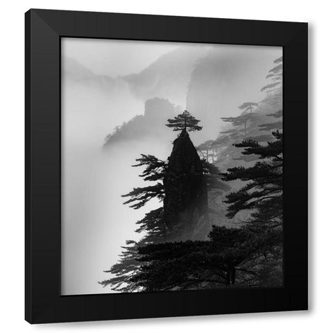 Standing Alone Black Modern Wood Framed Art Print by Dai, Wei