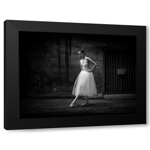 The Girl Black Modern Wood Framed Art Print with Double Matting by Z, Bingo