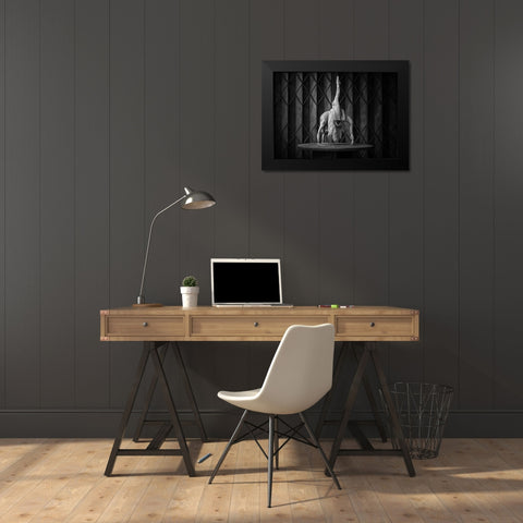 The Urbex Stage Black Modern Wood Framed Art Print by Stalmans, Luc