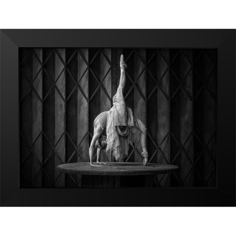 The Urbex Stage Black Modern Wood Framed Art Print by Stalmans, Luc
