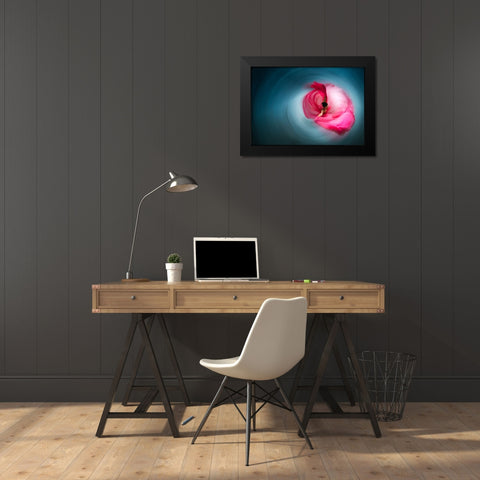 Pink Ballerina Black Modern Wood Framed Art Print by Abu, Dekel