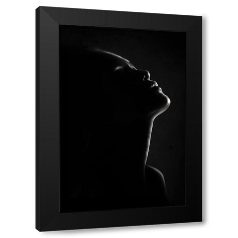 Chin Up Black Modern Wood Framed Art Print with Double Matting by Sungkono, Heru