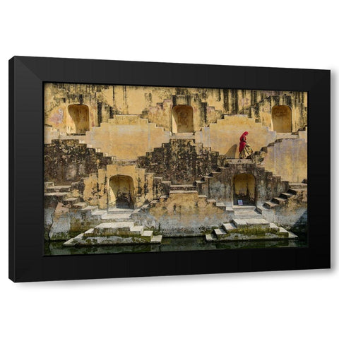Panna Meena Ka Kund Black Modern Wood Framed Art Print with Double Matting by Masrie, Muslianshah