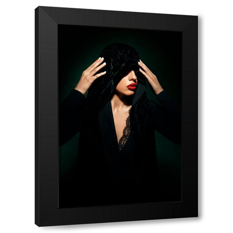 Covert II Black Modern Wood Framed Art Print with Double Matting by Niksefat Zendehdel, Akram
