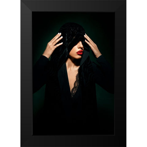 Covert II Black Modern Wood Framed Art Print by Niksefat Zendehdel, Akram