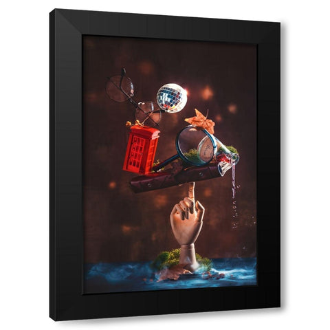 Selfie Black Modern Wood Framed Art Print by Belenko, Dina