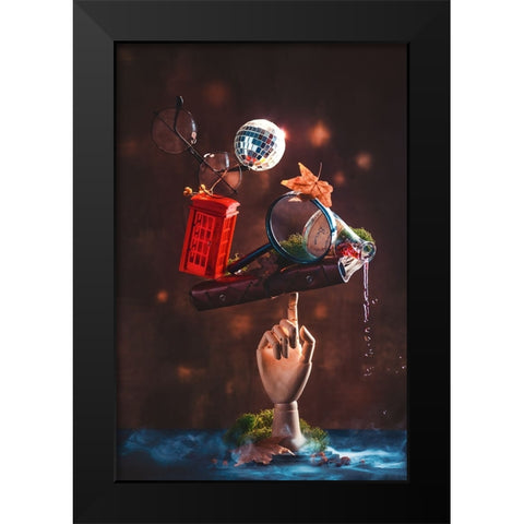 Selfie Black Modern Wood Framed Art Print by Belenko, Dina