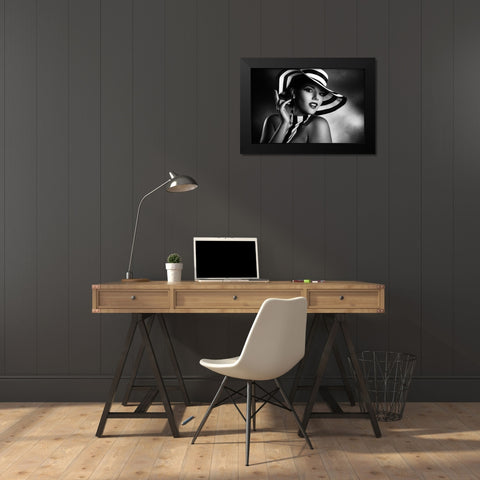 Blackandwhite Black Modern Wood Framed Art Print by Tambe, Peppe