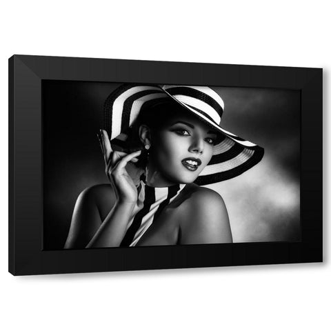 Blackandwhite Black Modern Wood Framed Art Print with Double Matting by Tambe, Peppe