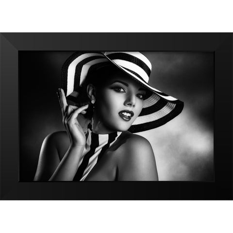 Blackandwhite Black Modern Wood Framed Art Print by Tambe, Peppe