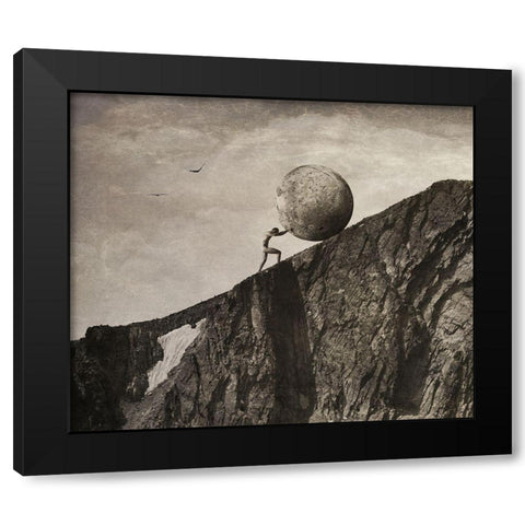 Sisyphus Black Modern Wood Framed Art Print by Hummel, Jeffrey
