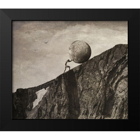 Sisyphus Black Modern Wood Framed Art Print by Hummel, Jeffrey