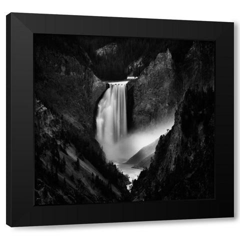 Falling Rivers Black Modern Wood Framed Art Print by Depaepe, Yvette