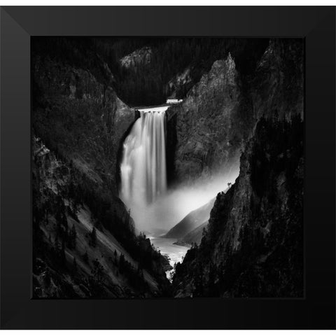 Falling Rivers Black Modern Wood Framed Art Print by Depaepe, Yvette