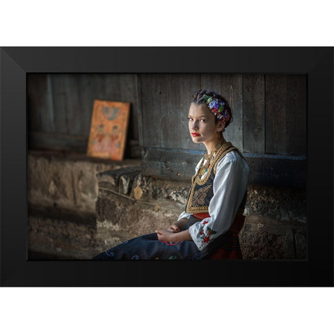Serbian  Beauty Black Modern Wood Framed Art Print by Jordanski, Goran
