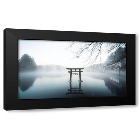 Japan Black Modern Wood Framed Art Print by Ikeda, Takumi