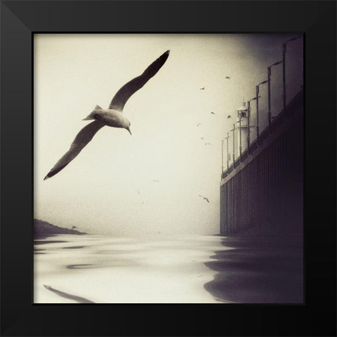 The Tide Black Modern Wood Framed Art Print by Flour, Piet