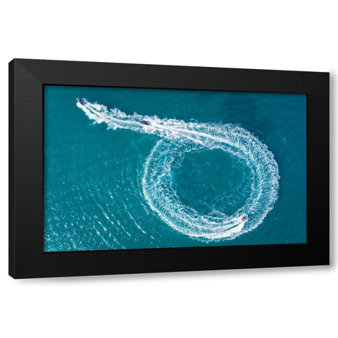 Catch Me If You Can Black Modern Wood Framed Art Print by Meirovich, Ido