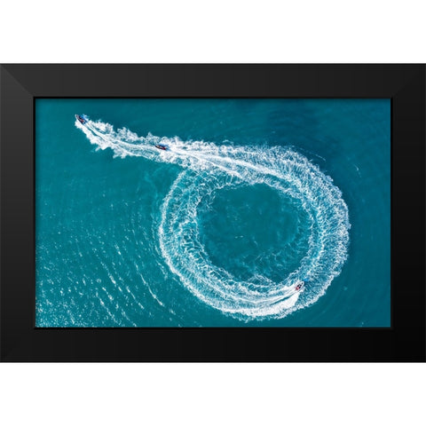 Catch Me If You Can Black Modern Wood Framed Art Print by Meirovich, Ido