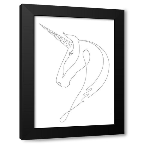 Unicorn Black Modern Wood Framed Art Print with Double Matting by 1x Studio II