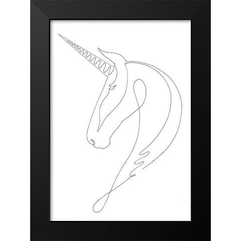 Unicorn Black Modern Wood Framed Art Print by 1x Studio II