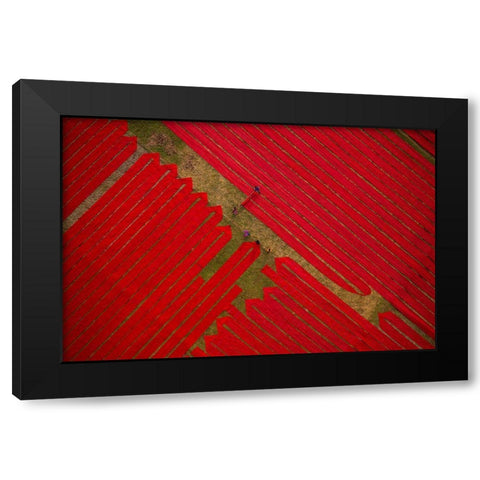 Red Cloths Black Modern Wood Framed Art Print with Double Matting by Khan Ronnie, Azim