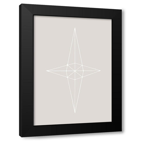 Grid Star Grey Black Modern Wood Framed Art Print by 1x Studio II