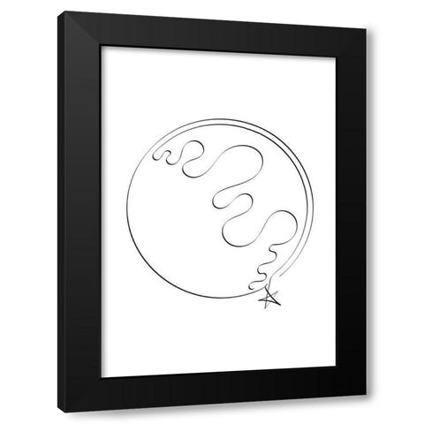 Earth Caligraphy Black Modern Wood Framed Art Print by 1x Studio II