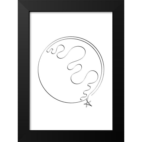 Earth Caligraphy Black Modern Wood Framed Art Print by 1x Studio II
