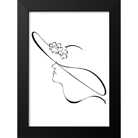 The Hat Black Modern Wood Framed Art Print by 1x Studio II