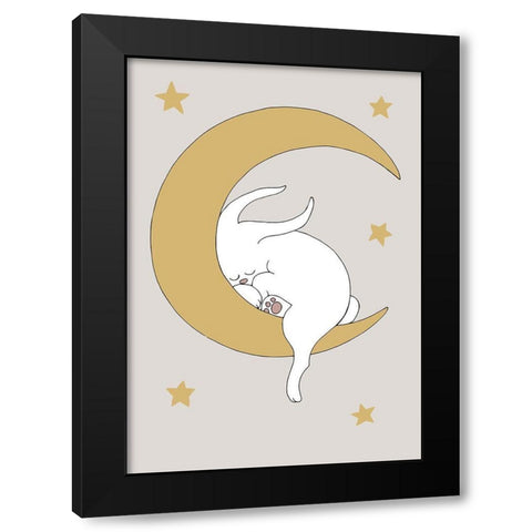 The Rabbit Black Modern Wood Framed Art Print by 1x Studio II