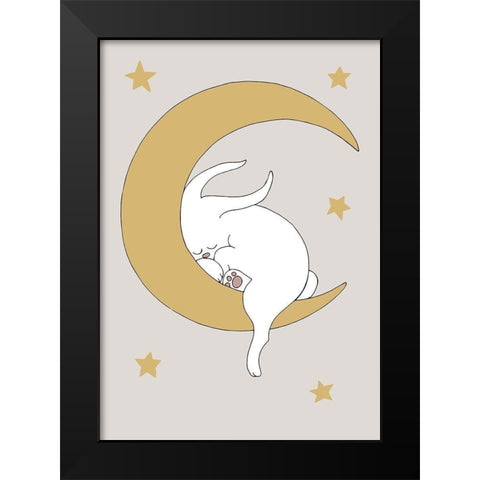 The Rabbit Black Modern Wood Framed Art Print by 1x Studio II