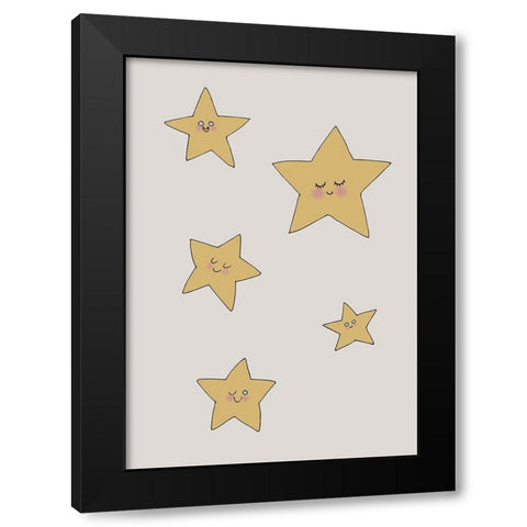 Stars Black Modern Wood Framed Art Print by 1x Studio II