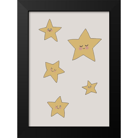 Stars Black Modern Wood Framed Art Print by 1x Studio II