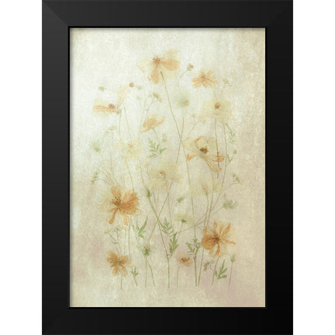 Yellow Cosmos Black Modern Wood Framed Art Print by Zhou, Fangping