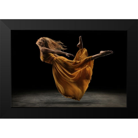 Flying Free Black Modern Wood Framed Art Print by Kisworo, Sebastian