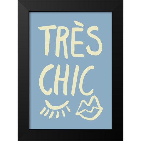 TrAus Chic Blue Black Modern Wood Framed Art Print by 1x Studio