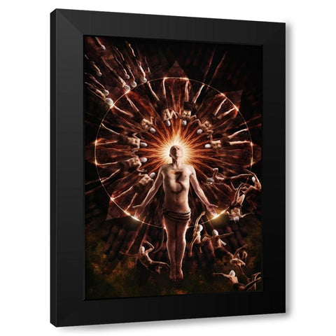 Circumference Black Modern Wood Framed Art Print with Double Matting by Kiciak, Christophe