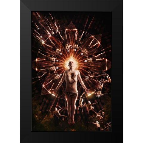 Circumference Black Modern Wood Framed Art Print by Kiciak, Christophe
