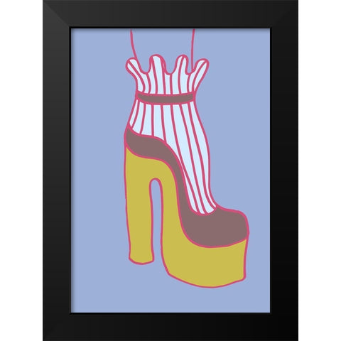 Yellow Heel 01 Black Modern Wood Framed Art Print by 1x Studio
