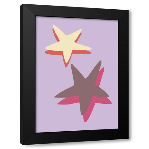 Lilac Star Black Modern Wood Framed Art Print by 1x Studio