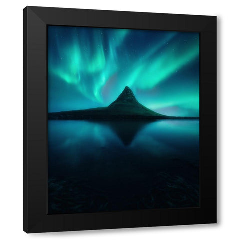 Dreamtime Black Modern Wood Framed Art Print by George, David