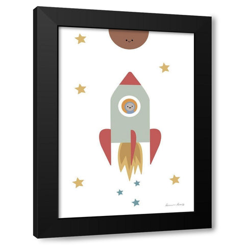 Solar Rocket Black Modern Wood Framed Art Print by 1x Studio II