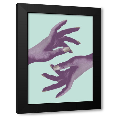 Reaching No 02 Black Modern Wood Framed Art Print with Double Matting by 1x Studio III