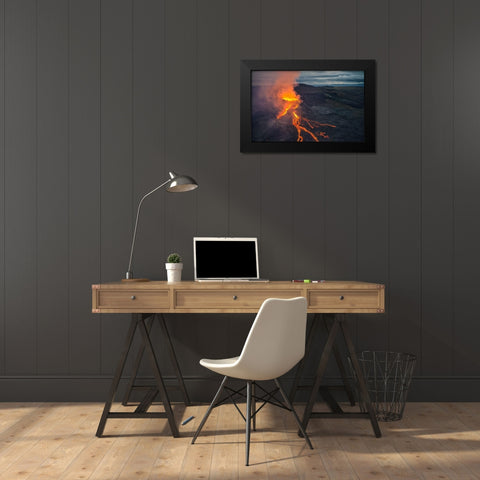 Midnight At The Devila??S Kitchen Black Modern Wood Framed Art Print by R. Nebelski, Rafal