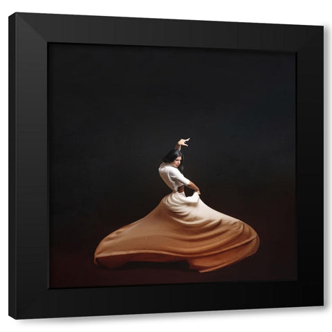 The Girl A Dance Black Modern Wood Framed Art Print with Double Matting by Hasheminasab, Moein