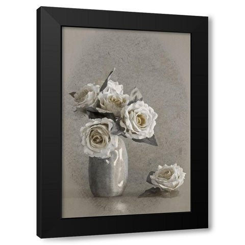 Faded Lines Black Modern Wood Framed Art Print by Kiral, Cicek