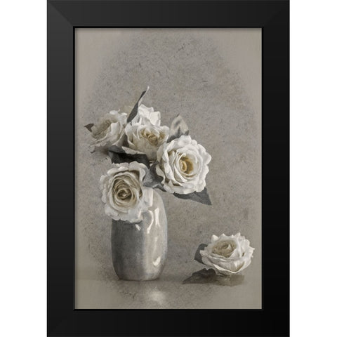 Faded Lines Black Modern Wood Framed Art Print by Kiral, Cicek